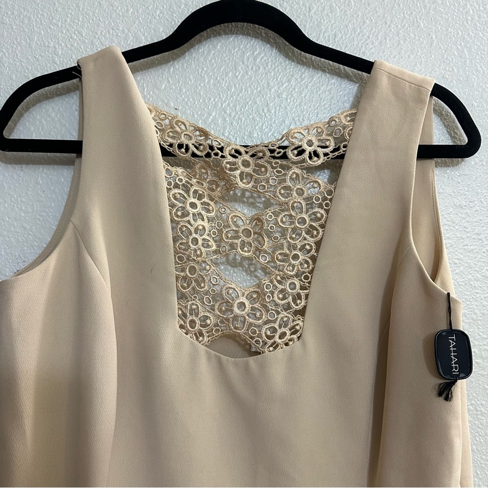 $130 TAHARI Womens Dress Creme Beige Size 12